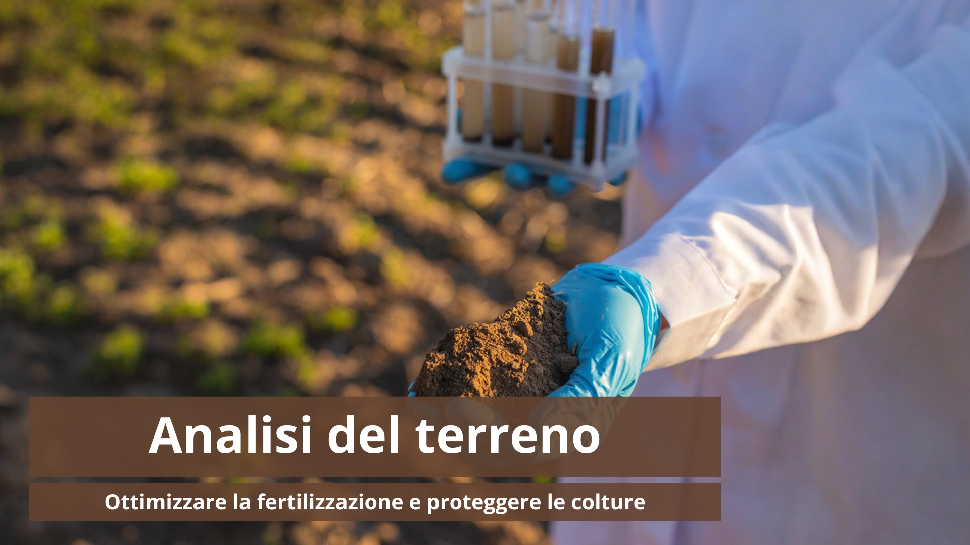 tecnico che effettua un'analisi sul terreno